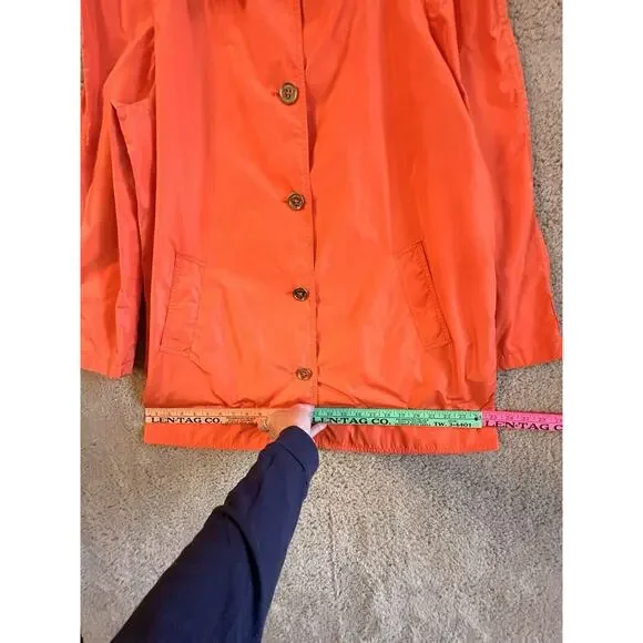 Lauren Ralph Lauren Fidajete Balmacaan Travel Trench Coat Womens Sz XL Orange - Picture 16 of 16